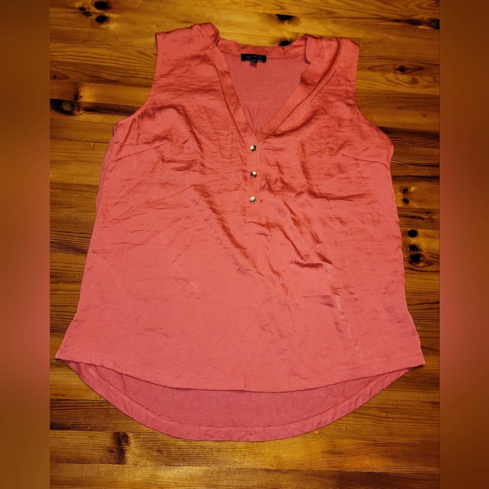 The Limited Pink Asymmetrical Polo Blouse